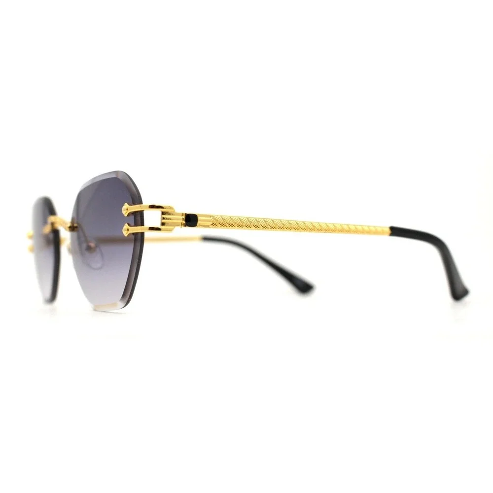 Frameless Women Fashion Black Gradient Sunglasses Vintage Classic Female UV400
